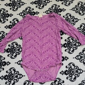 kate quinn Purple Floral Long-Sleeve Bodysuit